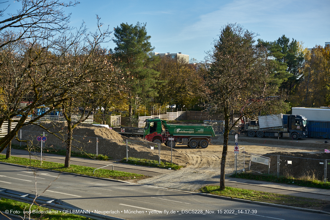 15.11.2022 - Baustelle an der Quiddestraße Haus für Kinder in Neuperlach